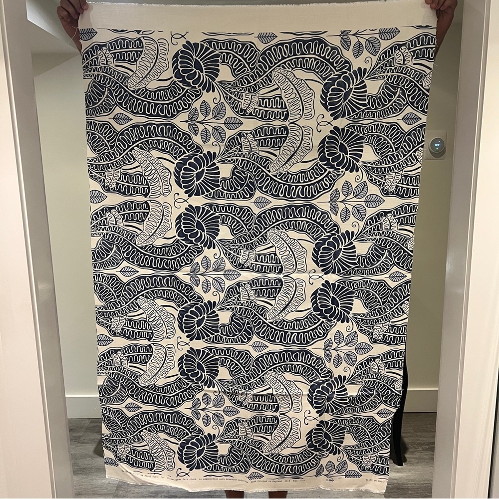 Christopher Farr x Raoul Dufy “Belle de Nuit” Linen Designer Fabric – 35” x 56”